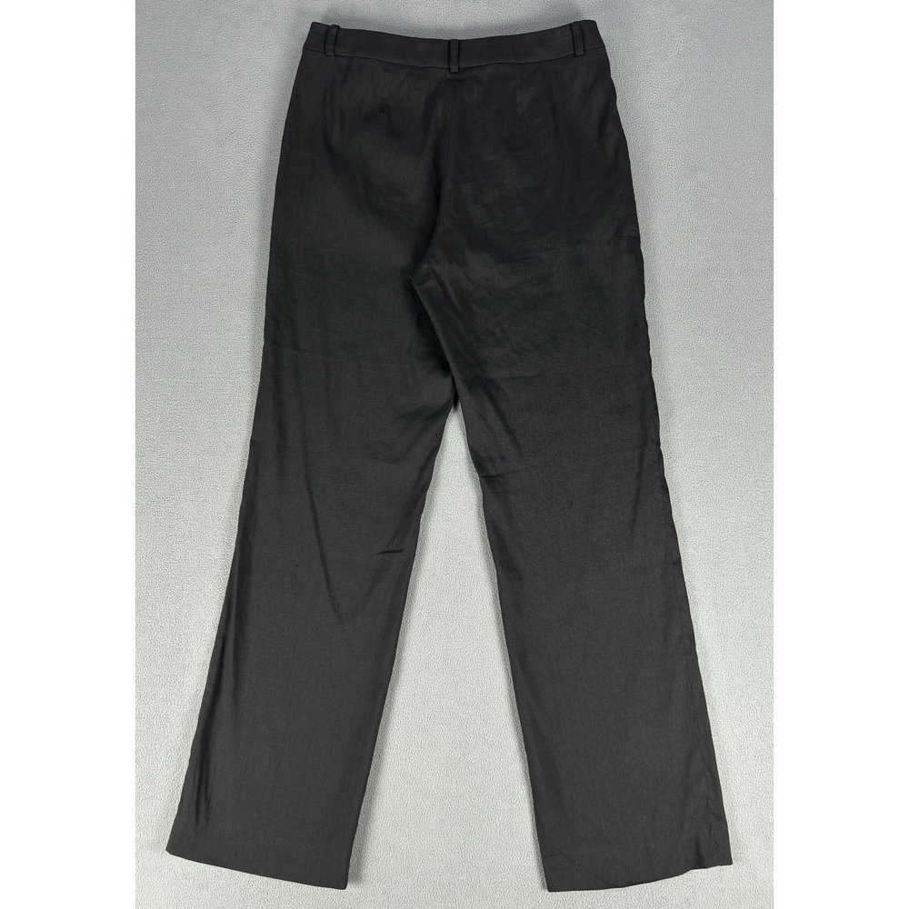 Brooks Brothers Pants Slacks Womens 8 Black Linen Old Money Minimalist New - Picture 3 of 12